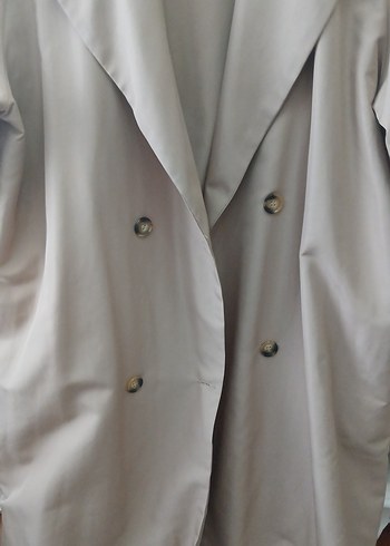 Bej Nakışlı Uzun Kadın Trençkot - Görsel 6