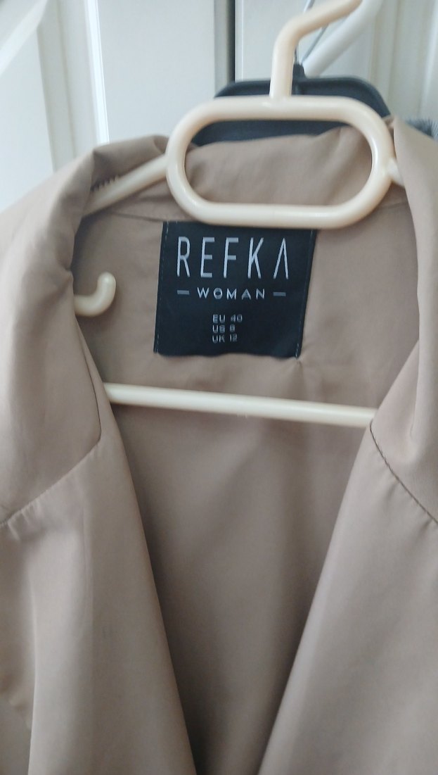 Bej Nakışlı Uzun Kadın Trençkot - Görsel 5