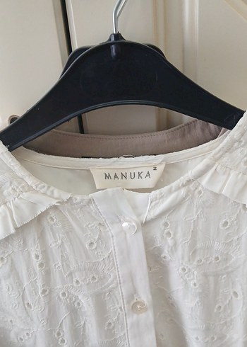 Manuka Uzun Kollu Beyaz Bohem Keten Elbise - Görsel 4