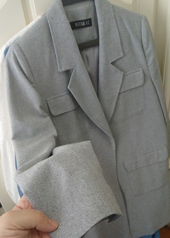 Gri refka blazer ceket - Görsel 5
