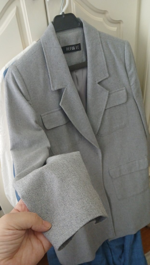 Gri refka blazer ceket - Görsel 5