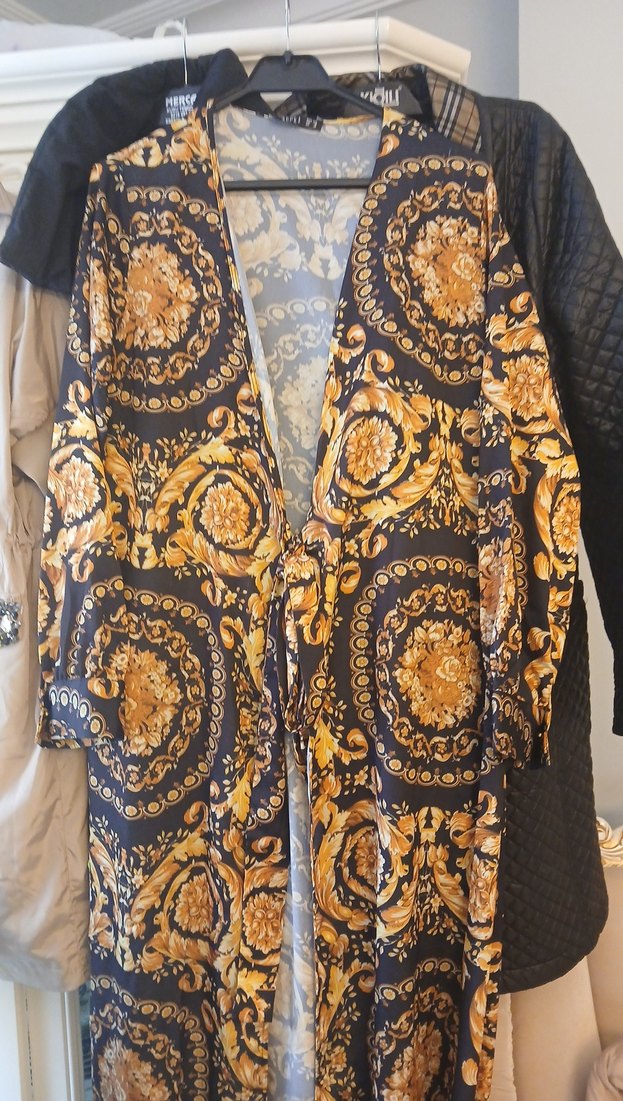 Kadın Uzun Bohem Desenli Kimono - Görsel 3