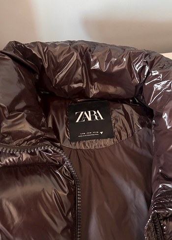 Zara Kadın Koyu Kahverengi Fermuarlı Kısa Mont - Görsel 6