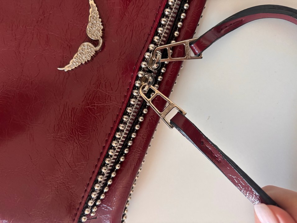 Bordo Zincir Detaylı Deri Kadın Çapraz Çanta - Görsel 4