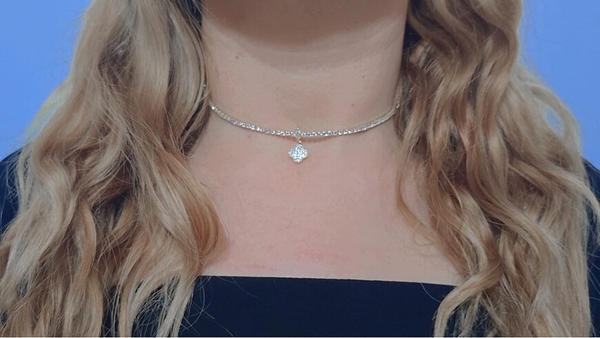 Taşlı tasma (choker) kolye