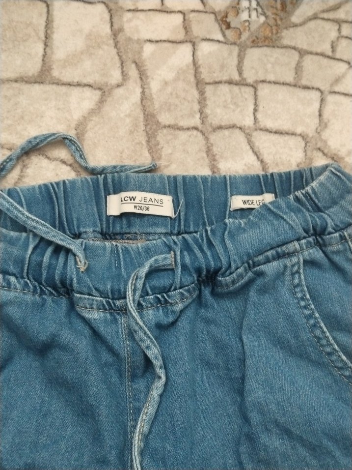 Gri Bol Kesim Kadın Kot Pantolon - Görsel 2