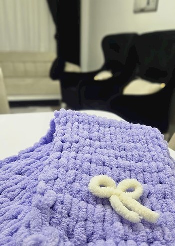 puffy Örgü Kadın Şal istediğiniz renk de örülebilir - Görsel 3