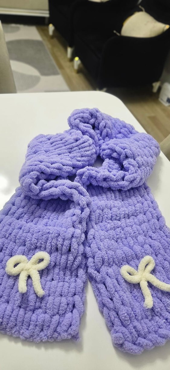 puffy Örgü Kadın Şal istediğiniz renk de örülebilir - Görsel 5