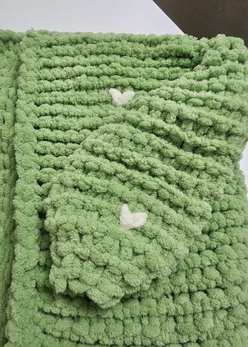 puffy ip el örgüsü  Hırka - Görsel 3