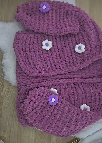 puffy hırka çiçekli - Görsel 2