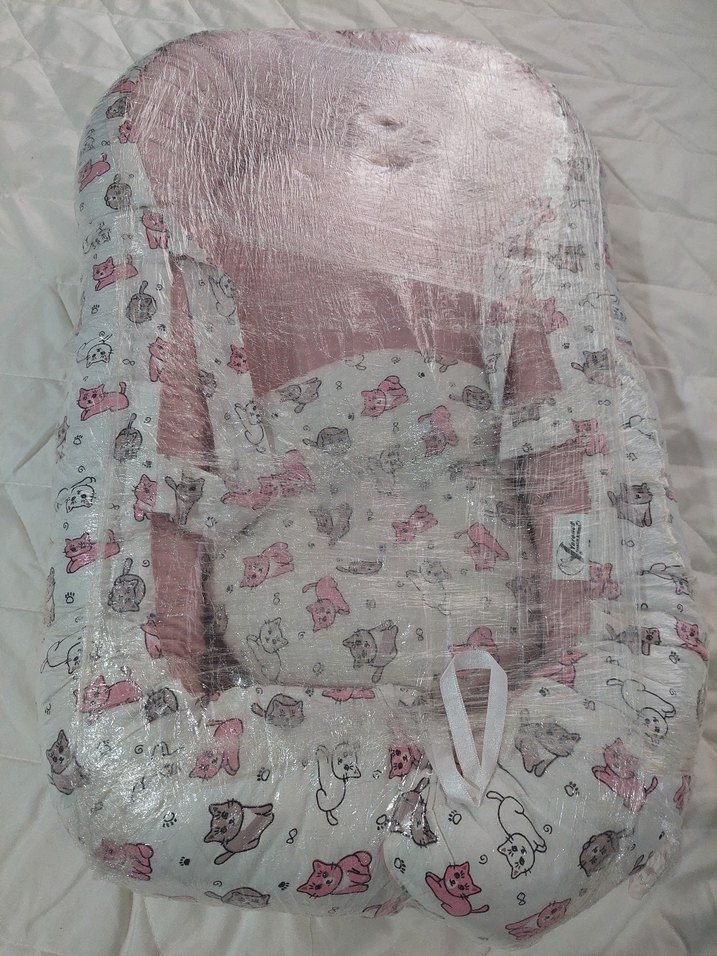 Pembe Baskılı Çocuk Uyku Minderi Baby nest - Görsel 4