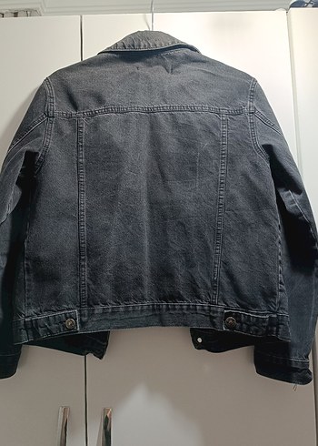 Gri Düğmeli Kadın Denim Ceket - Görsel 2