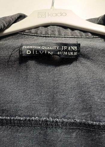 Gri Düğmeli Kadın Denim Ceket - Görsel 3