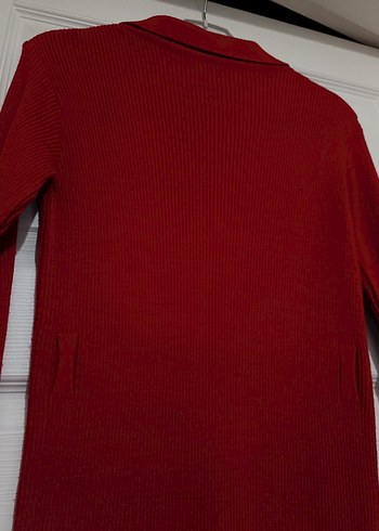 Kırmızı Triko Kadın Kazak - Görsel 2