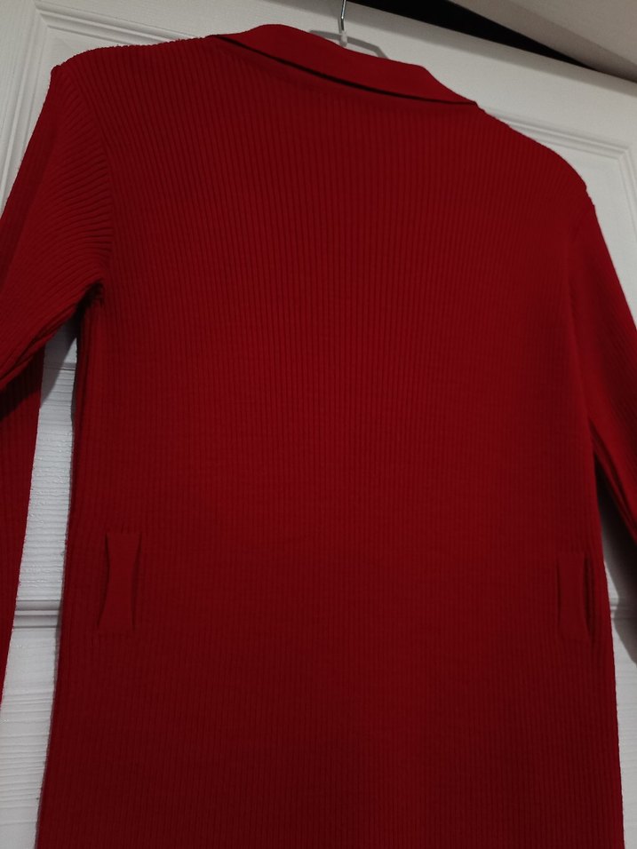 Kırmızı Triko Kadın Kazak - Görsel 2