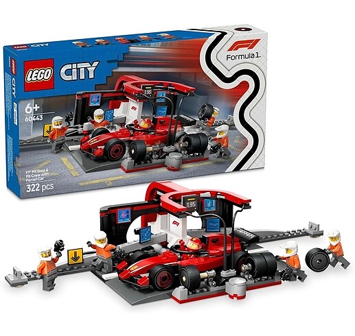 LEGO City Ferrari Arabalı F1 Pit Stop ve Pit Ekibi