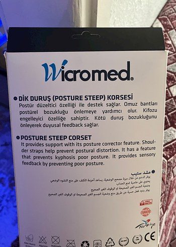universal Beden Wicromed Siyah Duruş Korsesi