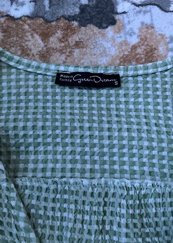 Su yeşili Midi Bohem Örgü Elbise - Görsel 2