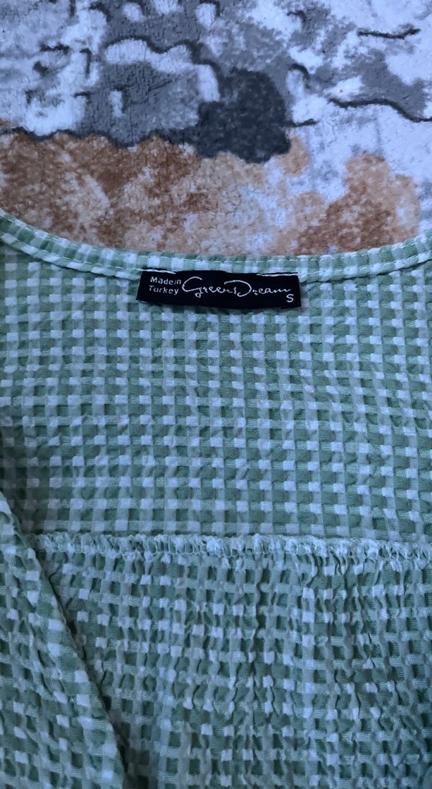 Su yeşili Midi Bohem Örgü Elbise - Görsel 2