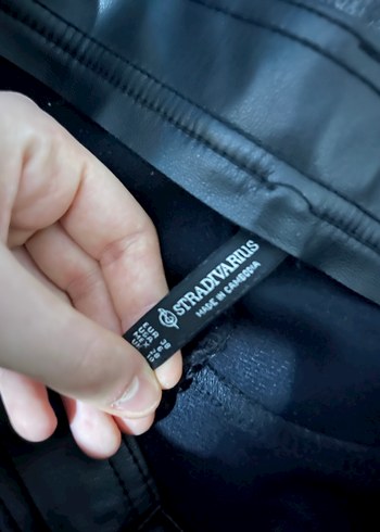 Deri Siyah Midi Kadın Pantolon - Görsel 3