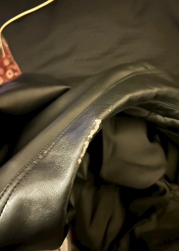 Kadın Siyah Deri Biker Ceket - Görsel 3