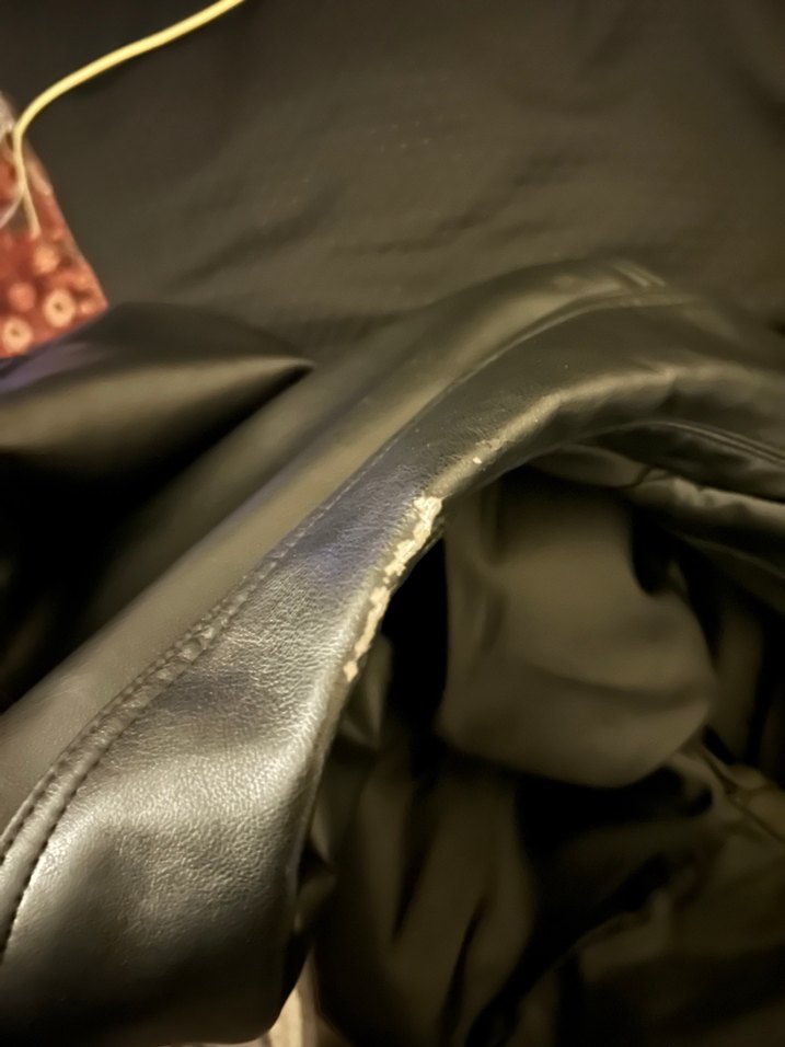 Kadın Siyah Deri Biker Ceket - Görsel 3