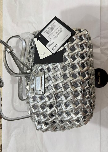 Beden Gri Deri Zincir Detaylı Kadın massimo dutti deri örgü çanta mini