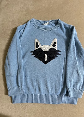 3-4 Yaş LCW Bordo Kot Pantolon ve Nakışlı Triko Kazak - Görsel 3