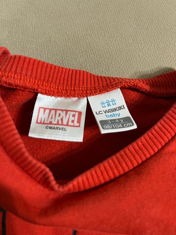 3-4 Yaş Kırmızı Spiderman Sweatshirt ve Siyah Polar Pantolon - Görsel 4