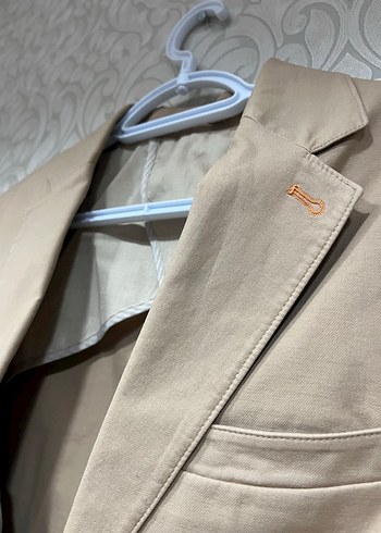 Avva Bej Düğmeli Erkek Ofis Takım Elbise Blazer Ceketi - Görsel 2