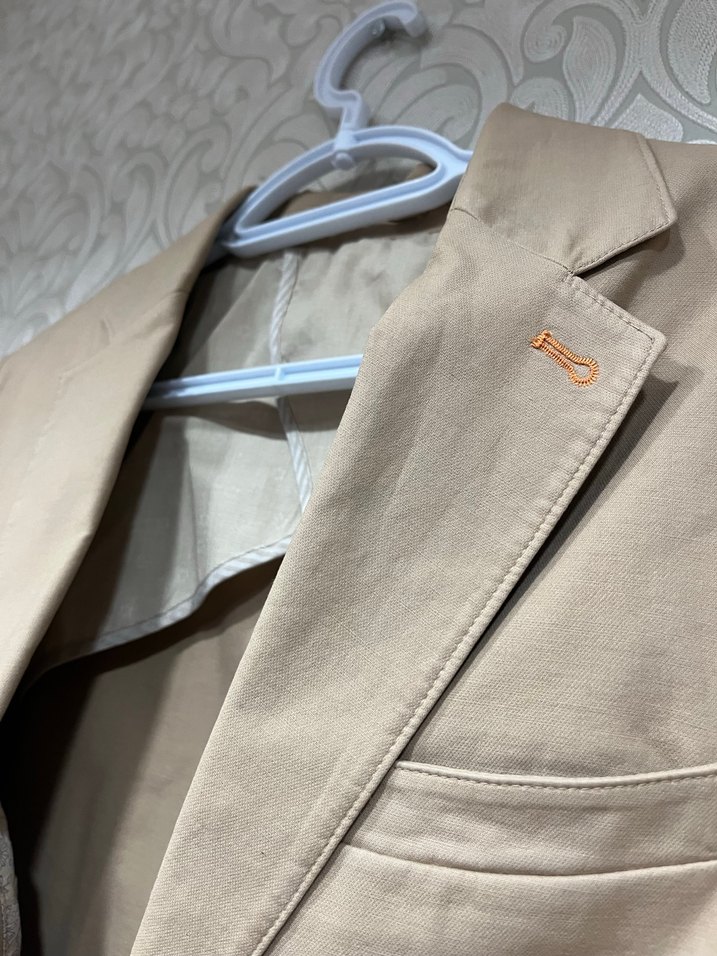 Avva Bej Düğmeli Erkek Ofis Takım Elbise Blazer Ceketi - Görsel 2