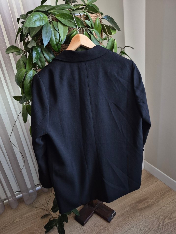 Düğmeli Siyah Kadın Blazer Ceket - Görsel 4