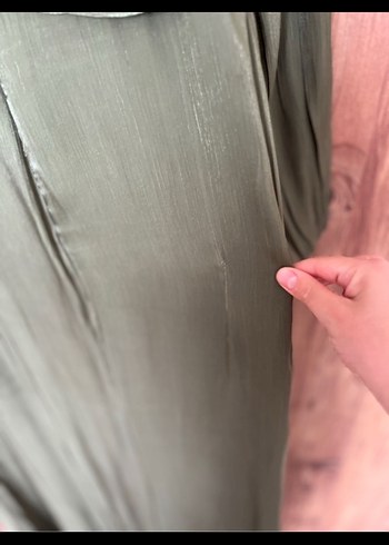 Kadın Haki Uzun Drapeli Elbise - Görsel 7