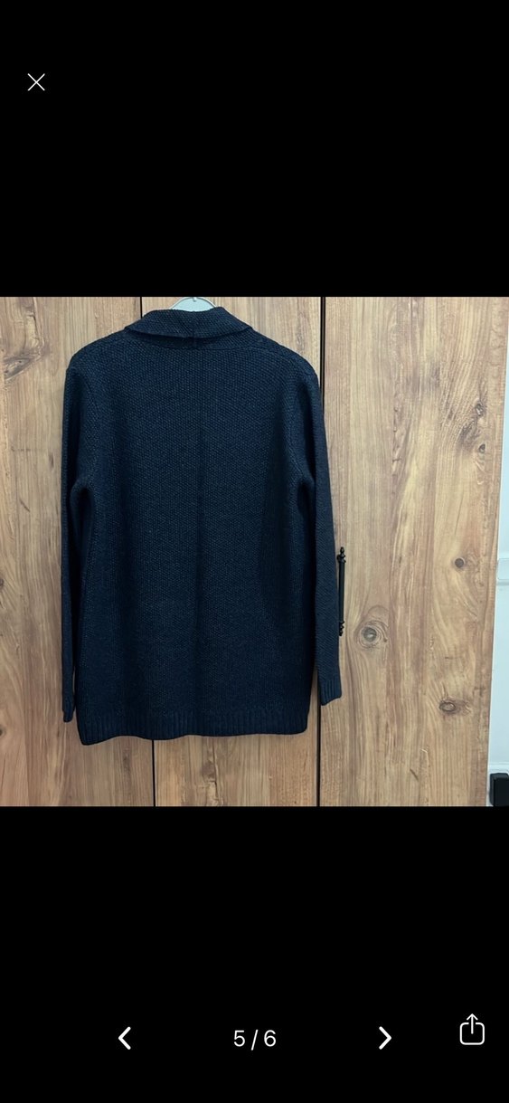 Gri Uzun Örgü Kadın Hırka - Görsel 5