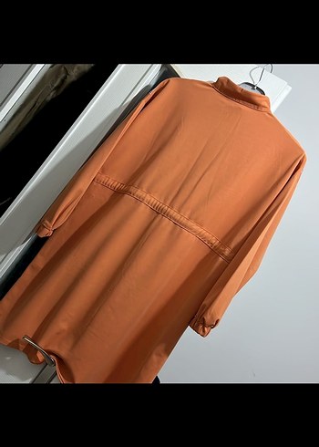 Kadın Uzun Kollu Fermuarlı Turuncu Spor Tunik - Görsel 5