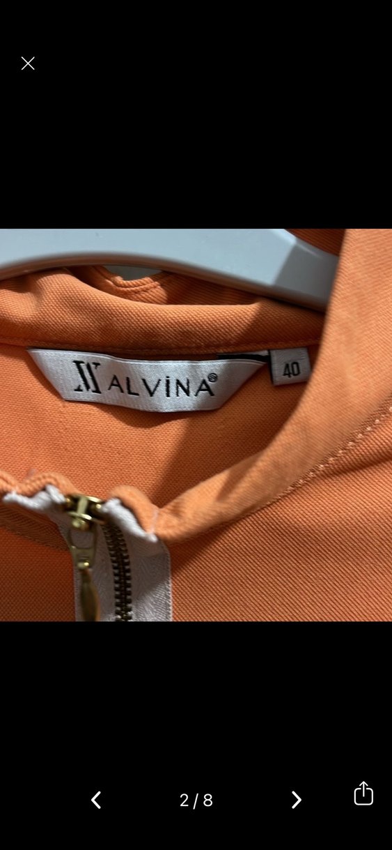 Kadın Uzun Kollu Fermuarlı Turuncu Spor Tunik - Görsel 2