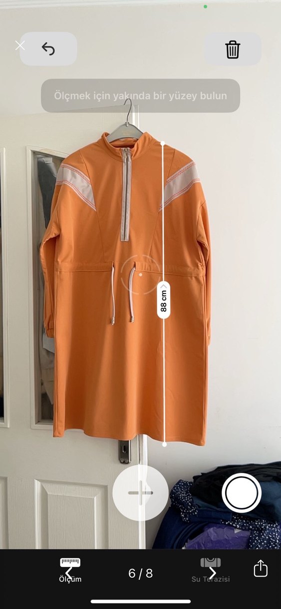 Kadın Uzun Kollu Fermuarlı Turuncu Spor Tunik - Görsel 4