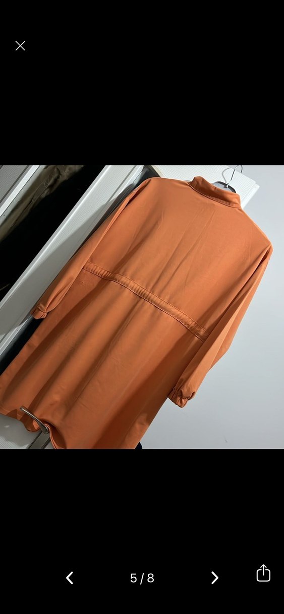 Kadın Uzun Kollu Fermuarlı Turuncu Spor Tunik - Görsel 5