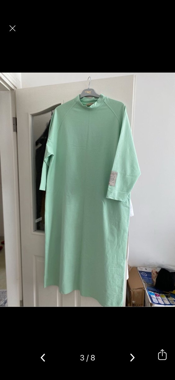 Yeşil Rahat Kesim Kısa Kollu Emzirme Geceliği - Görsel 2