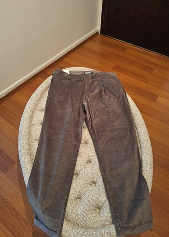 Diğer Düğmeli Kahverengi Süet Erkek Pantolon