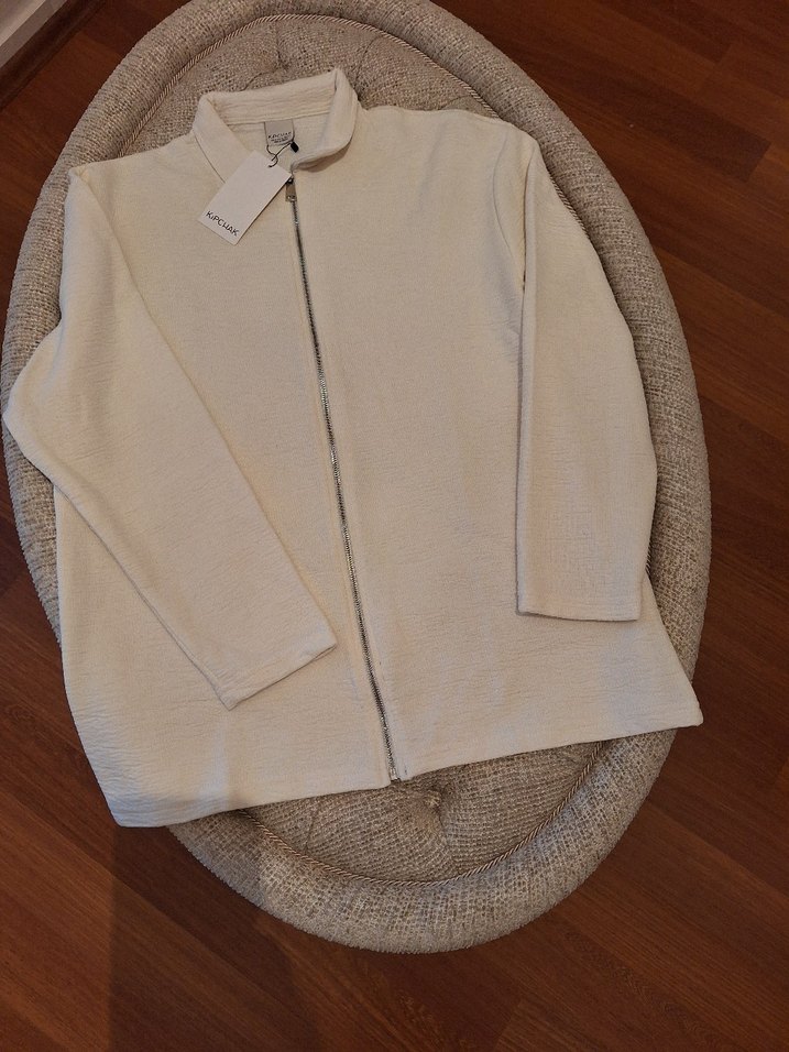 Bej Fermuarlı Kadın Midi Ceket erkek ünixes - Görsel 2