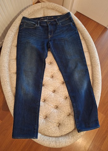 Kadın Lacivert Parlak Denim Pantolon