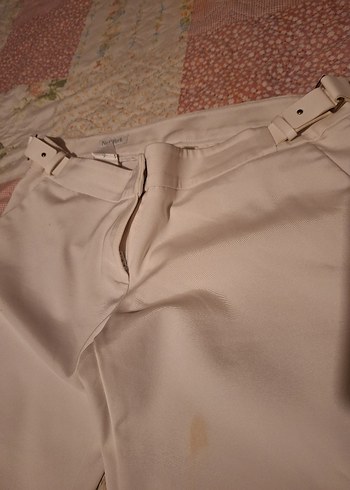Network Bej Midi Kumaş Pantolon - Kemerli, Normal Boy
