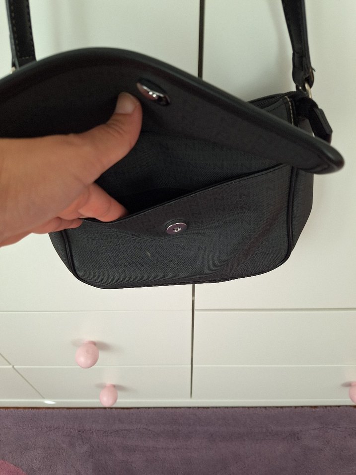 Siyah Deri Minimalist Kadın Omuz Çantası - Görsel 2