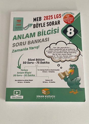8. Sınıf Sinan Kuzucu Anlam Bilgisi Soru Bankası 2025 LGS