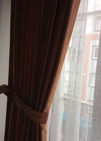 Parlak Bej Düz Fon Perde - Görsel 3