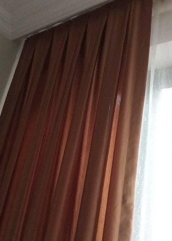 Parlak Bej Düz Fon Perde - Görsel 2