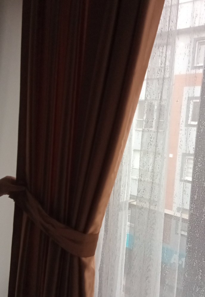 Parlak Bej Düz Fon Perde - Görsel 3