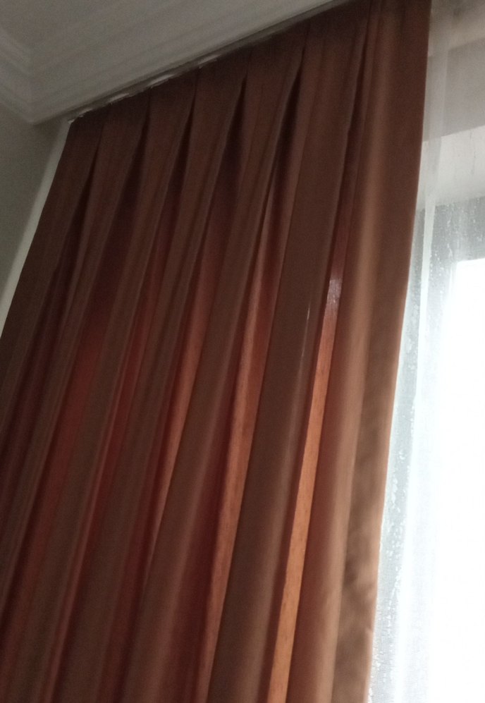 Parlak Bej Düz Fon Perde - Görsel 2