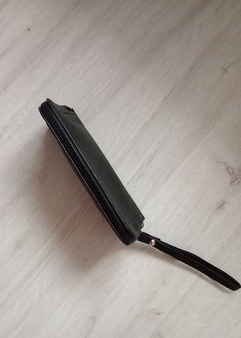 Diğer Siyah Deri Fermuarlı Kadın El Cüzdanı